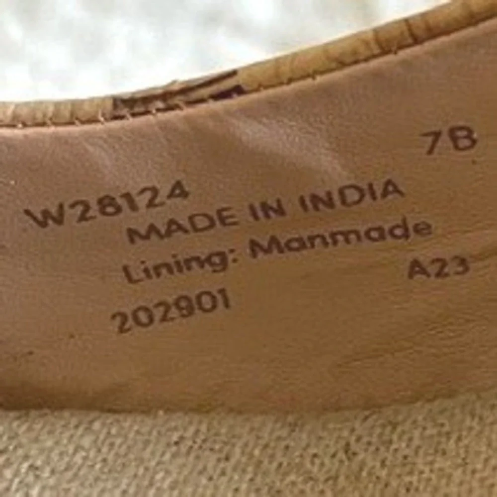 Cole Haan Womens Cork Espadrille Slingback Wedge Sandals Tan Natural Round Toe